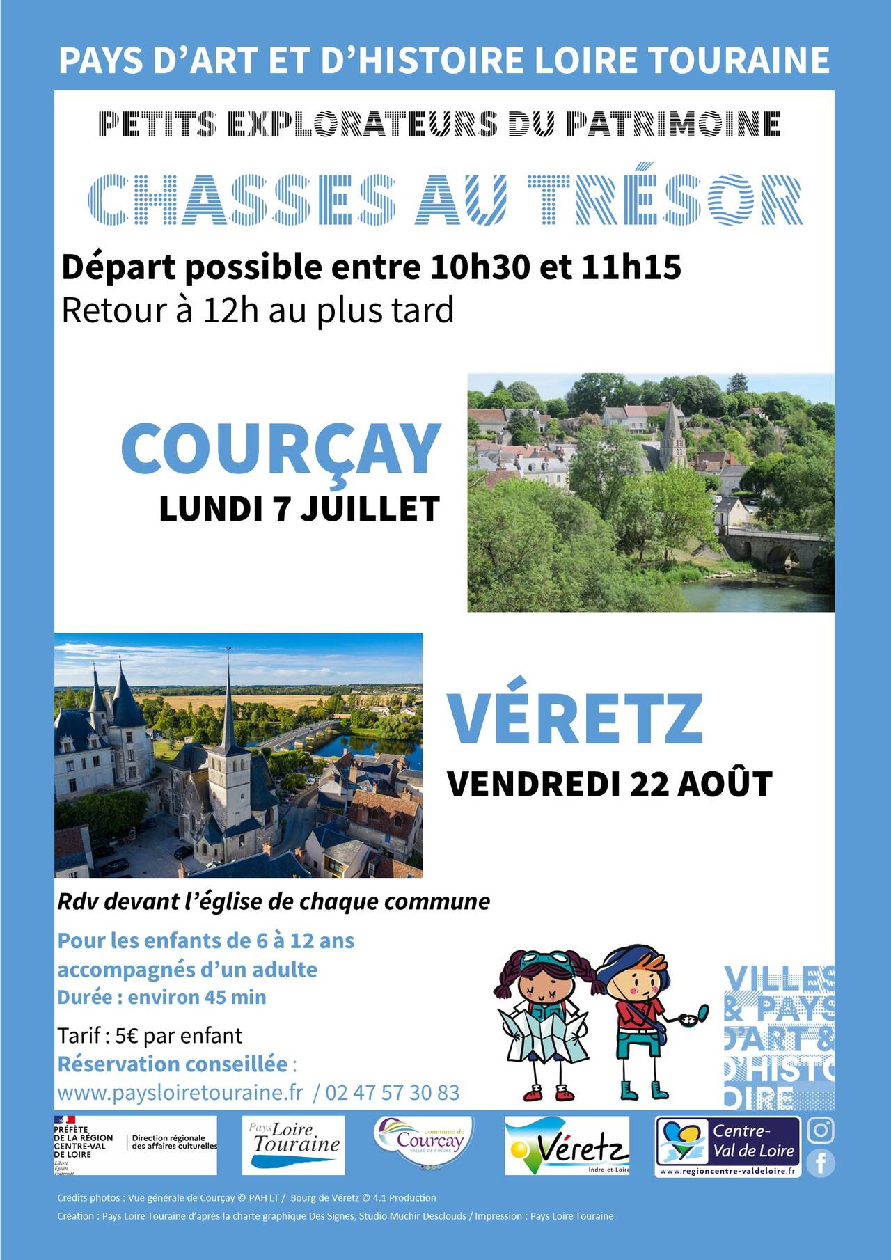 Affiche chasses au trésor à Véretz par le Pays Loire Touraine