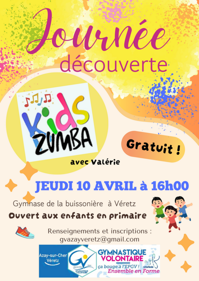 Affiche Gym Volontaire - Kids zumba la 10 avril 2025