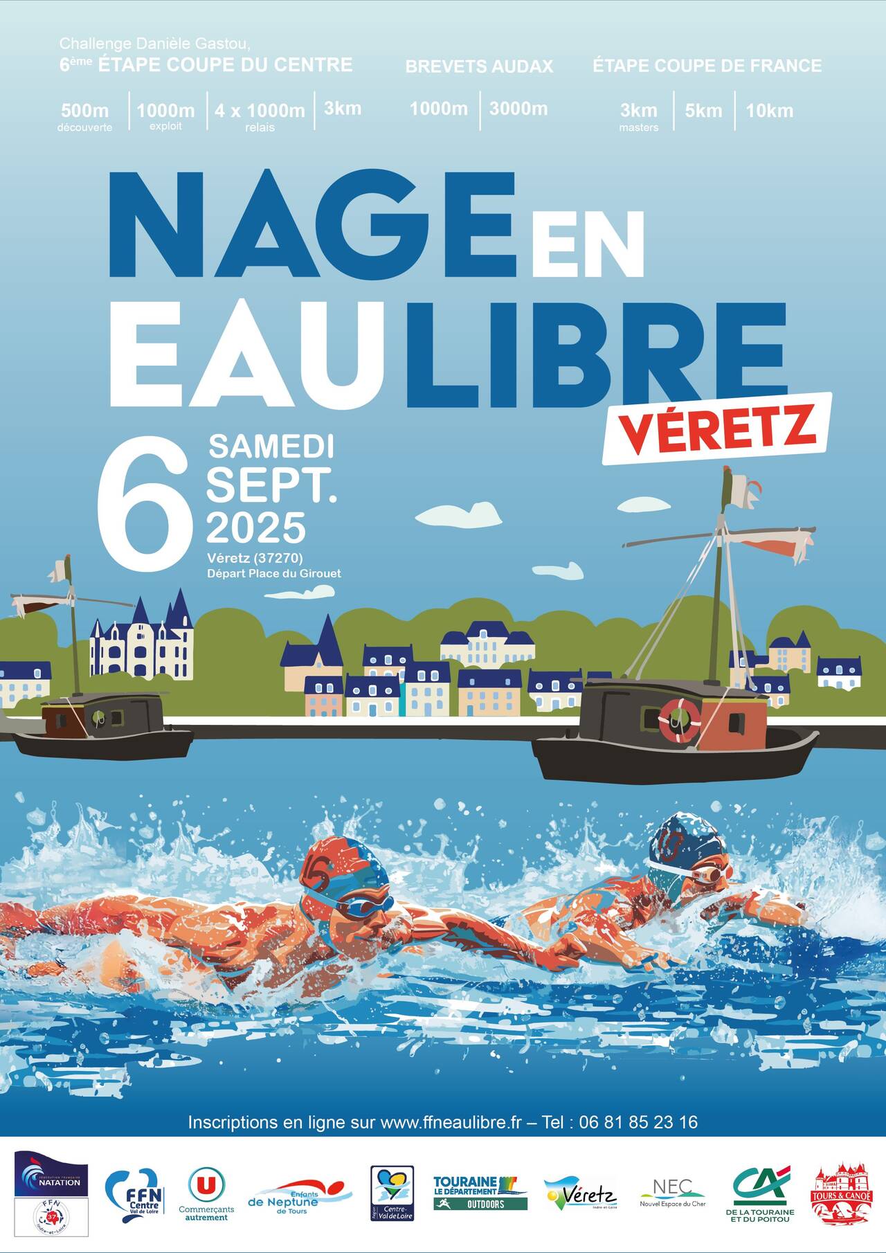 Nage en eau libre Véretz 2025