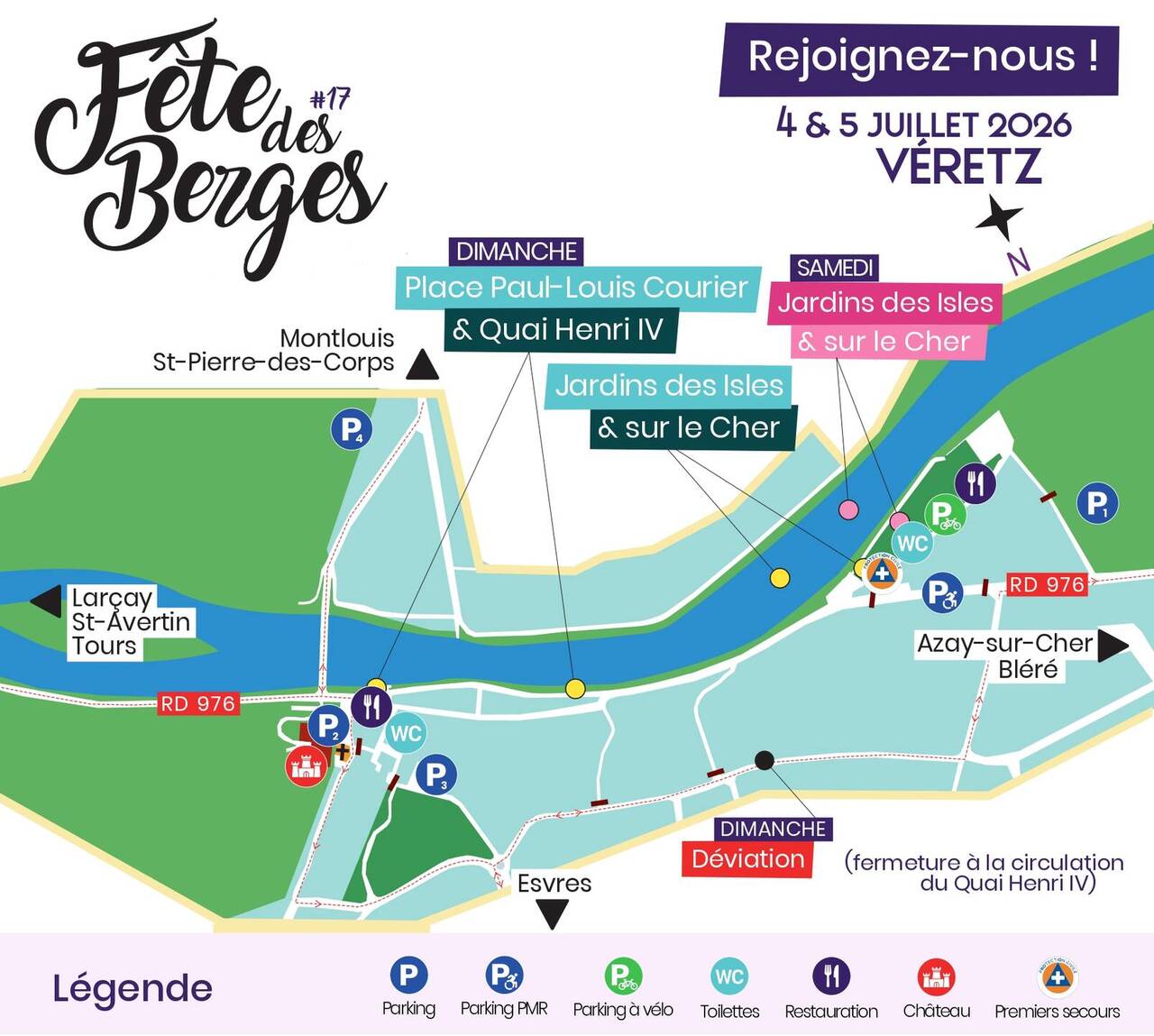 Carte Fête des Berges 2026 - parking