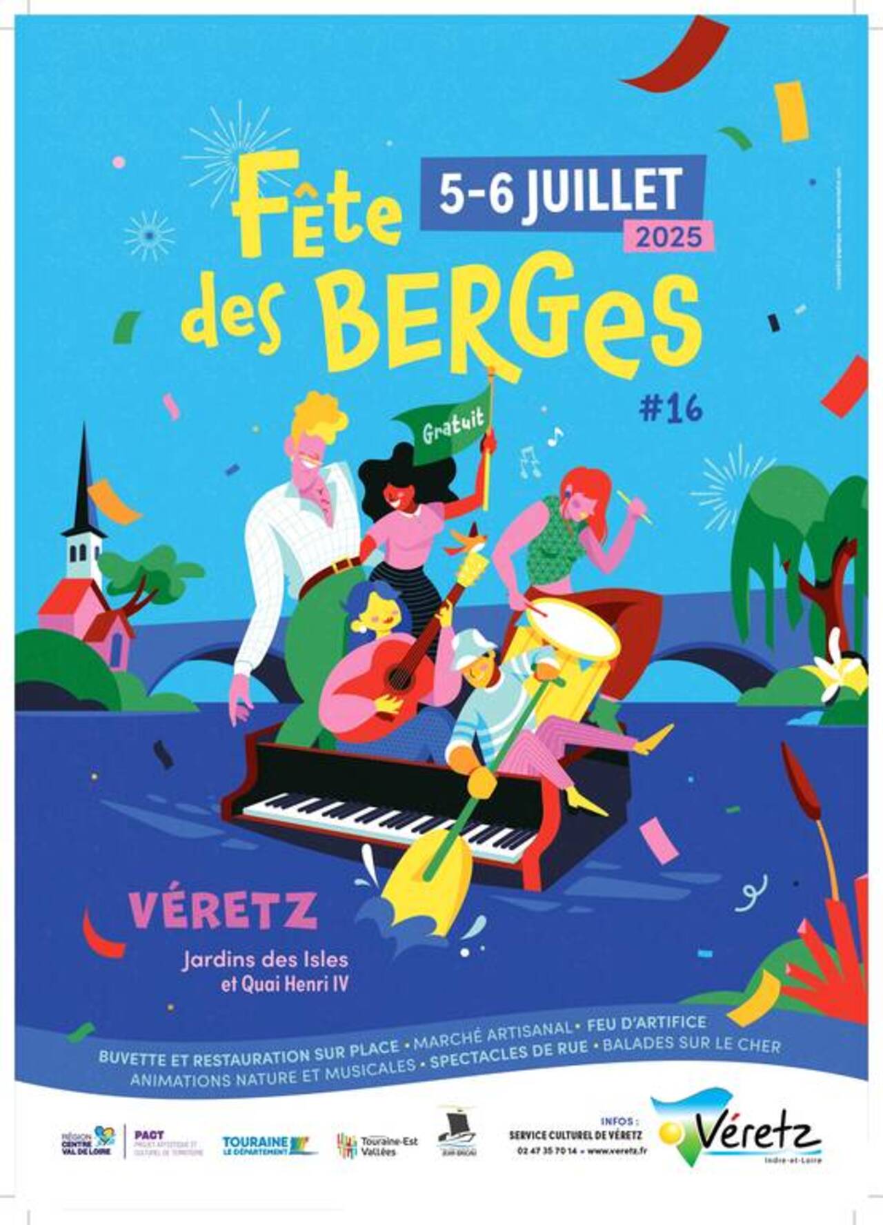 Affiche Fête des Berges 2025 à Véretz