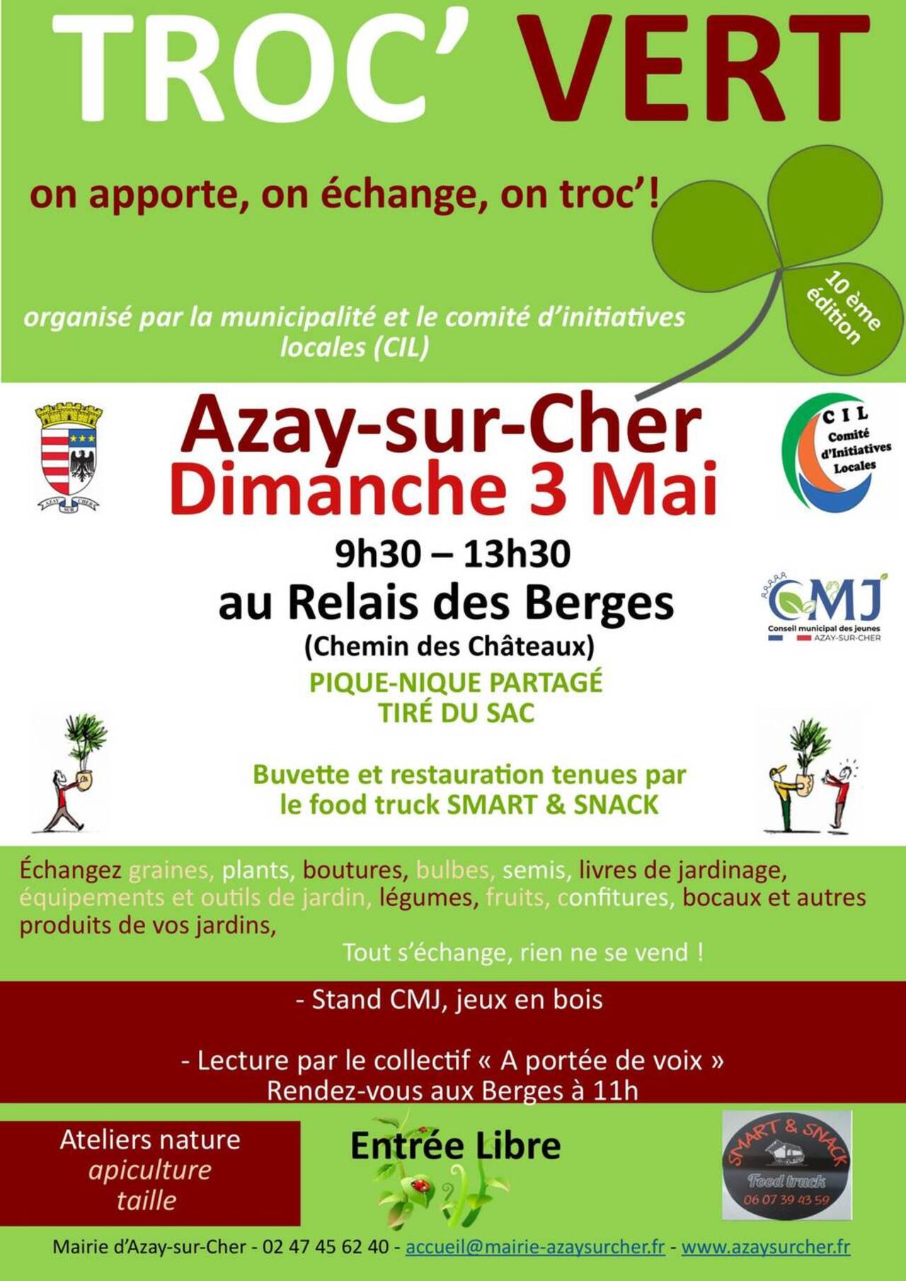 Affiche du Troc Vert d'Azay-sur-Cher le 3 mai 2026