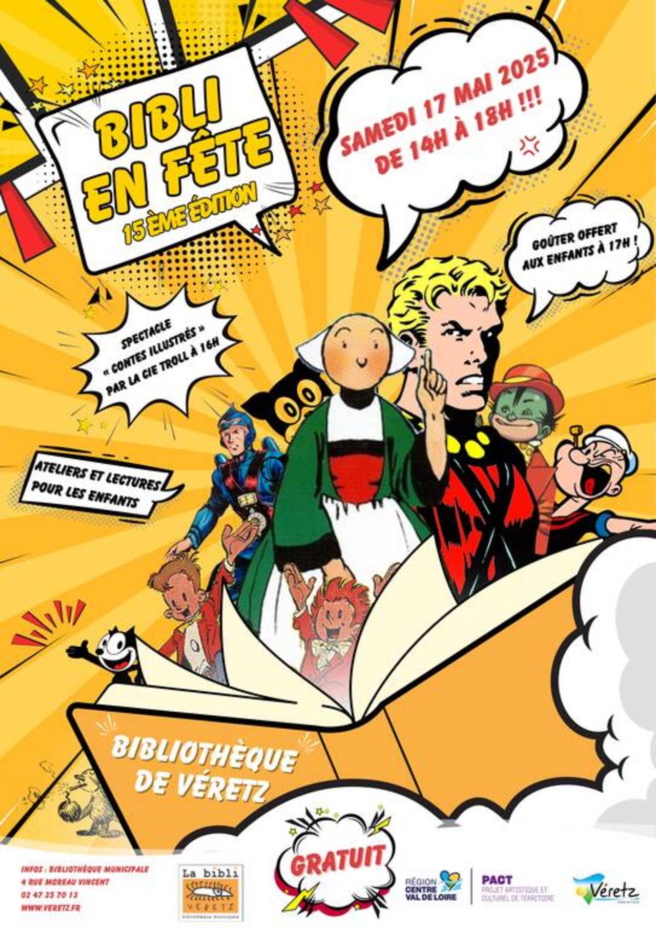 Affiche Bibli en Fête 2025 à la Bibliothèque de Véretz